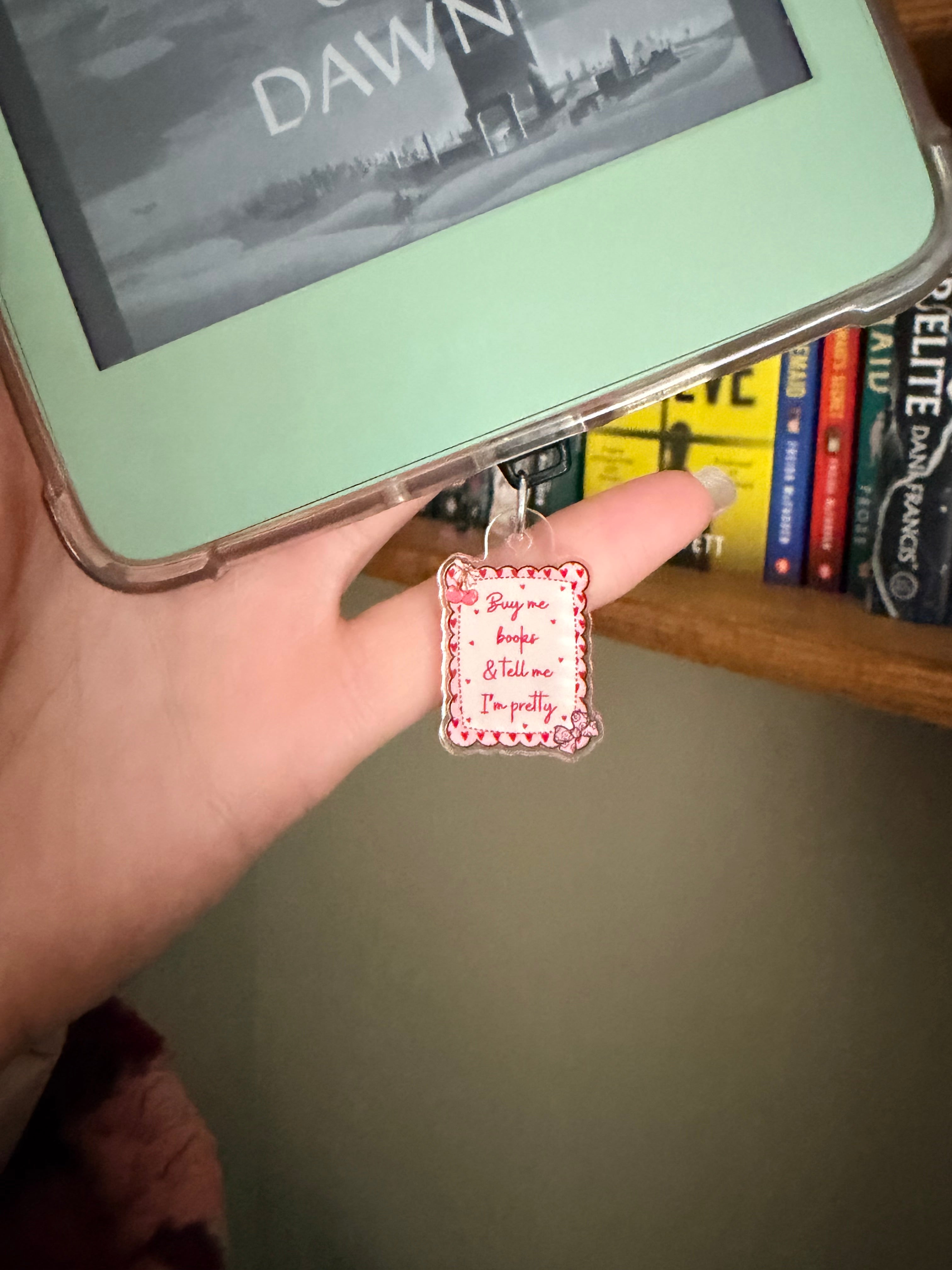 Buy Me Books Dust Plug Charm