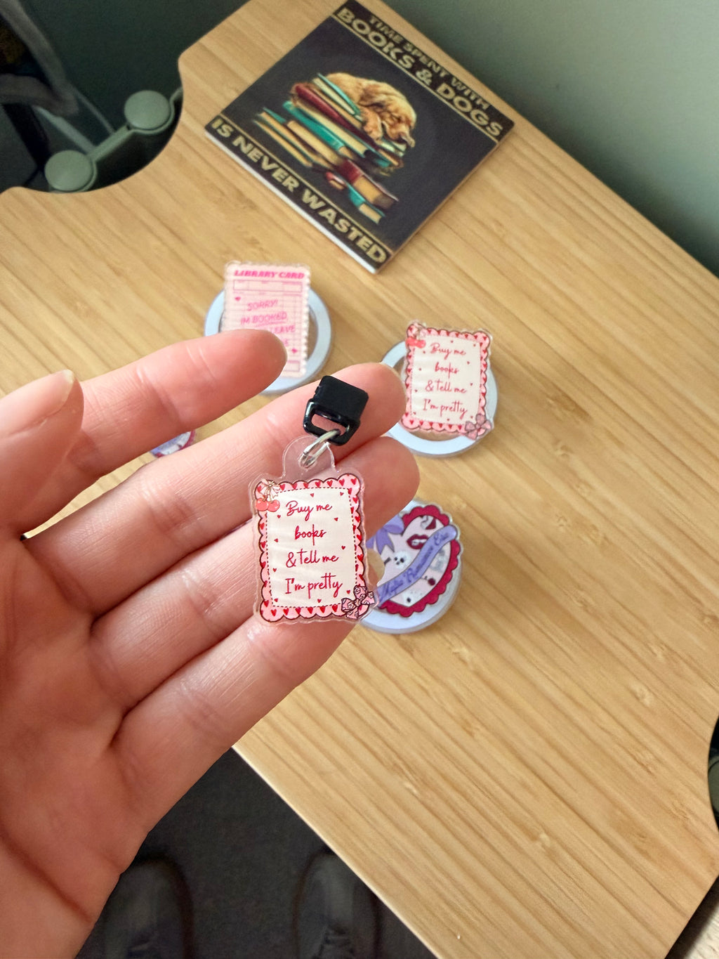 Buy Me Books Dust Plug Charm