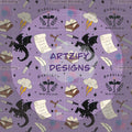 Dragon Rider Seamless Pattern